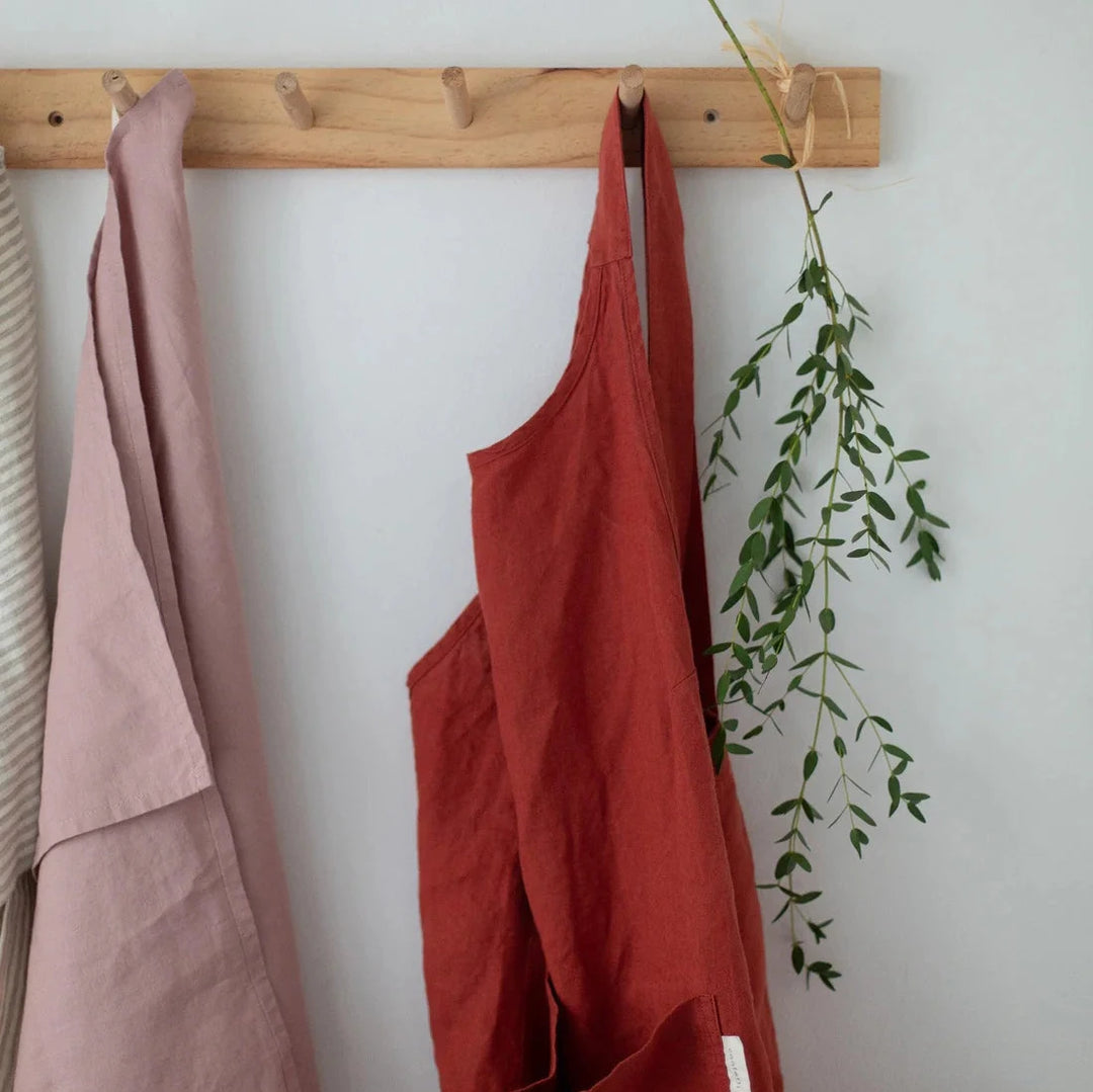 Linen apron - Terracotta