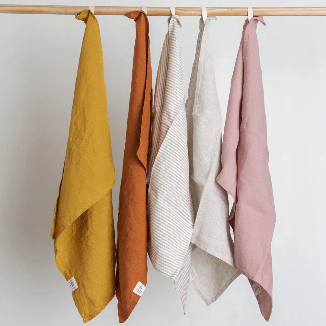 Linen tea towel - Old pink