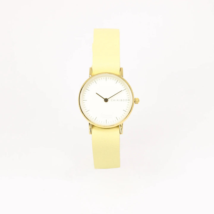 Montre - Jaune pâle, crème et or