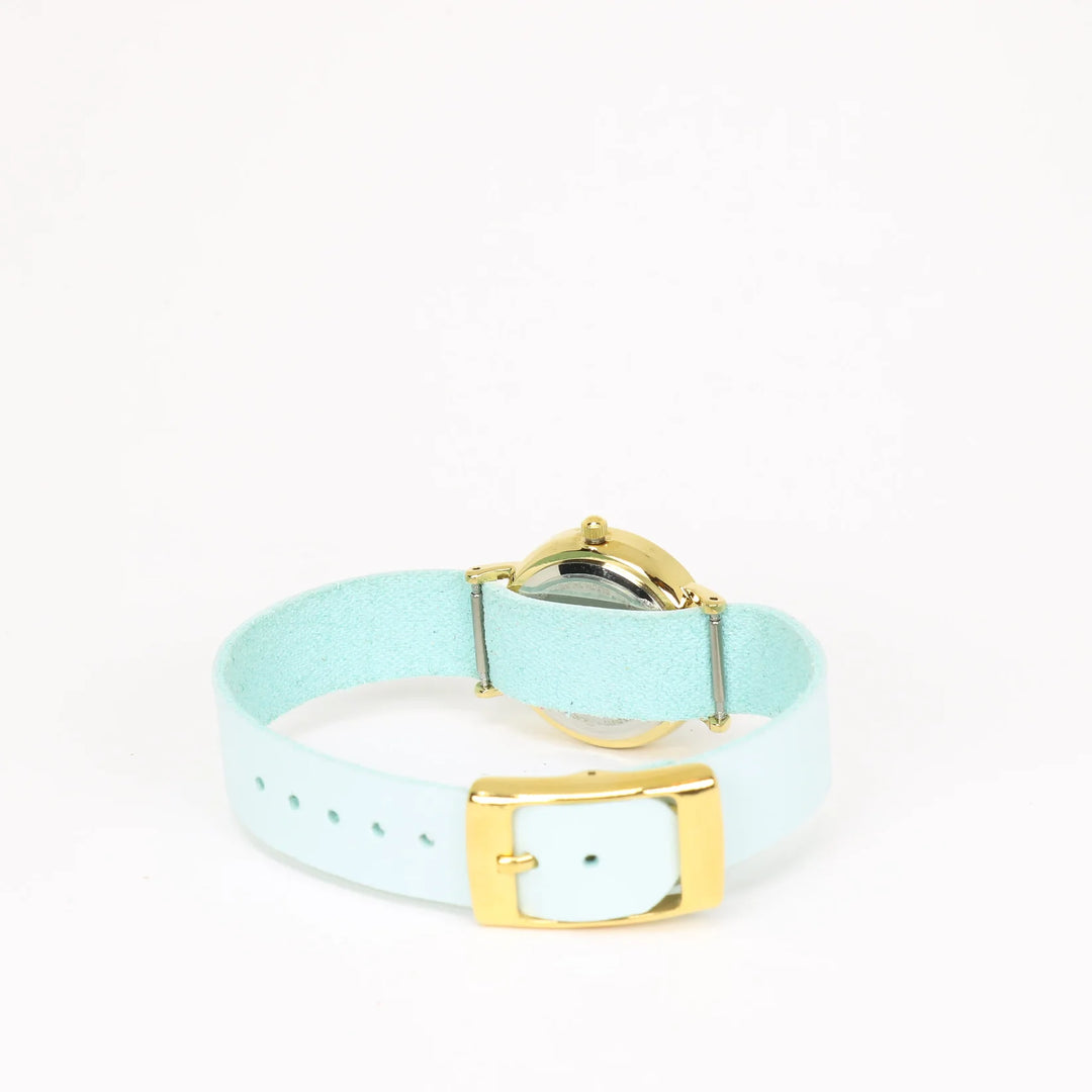 Montre - Bleu pâle, crème et or