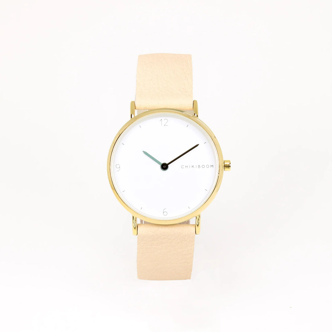 Montre - Beige, blanc et or