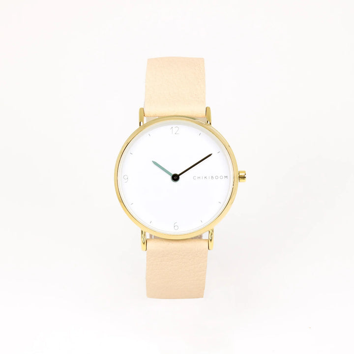 Montre - Beige, blanc et or