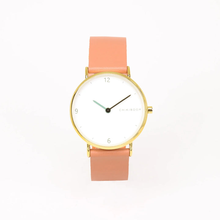Montre - Terracotta, blanc et or