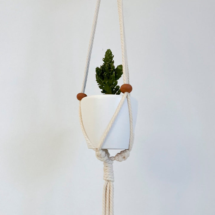 Mini-jardinière en macramé - Terracotta