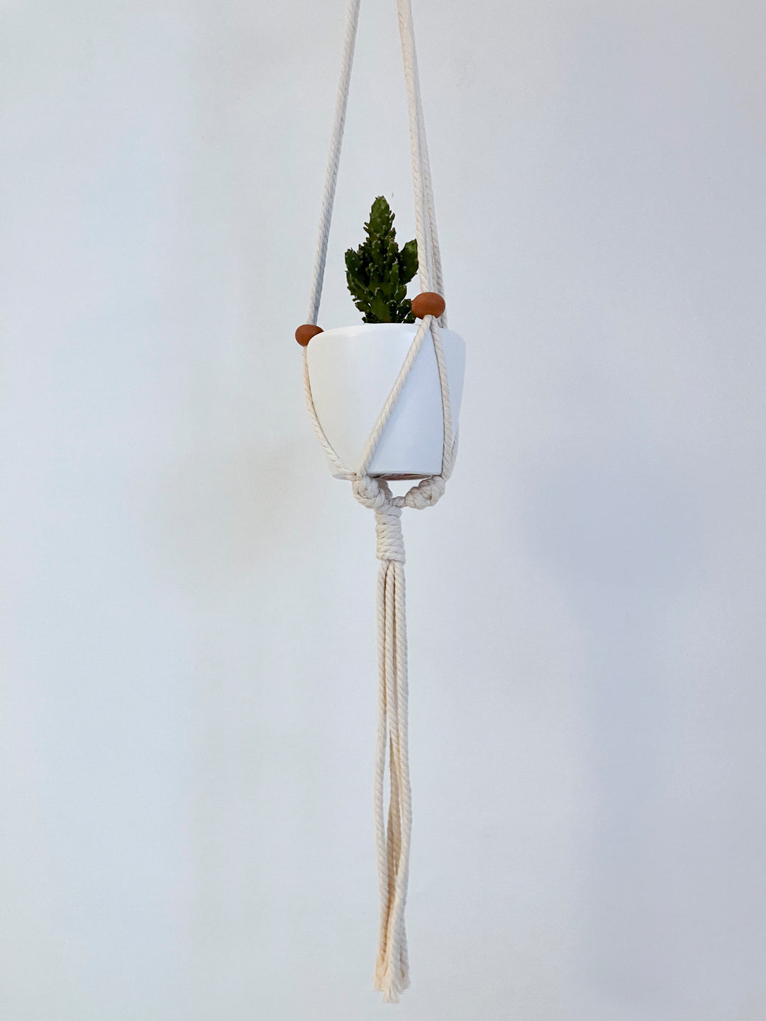 Mini-jardinière en macramé - Terracotta