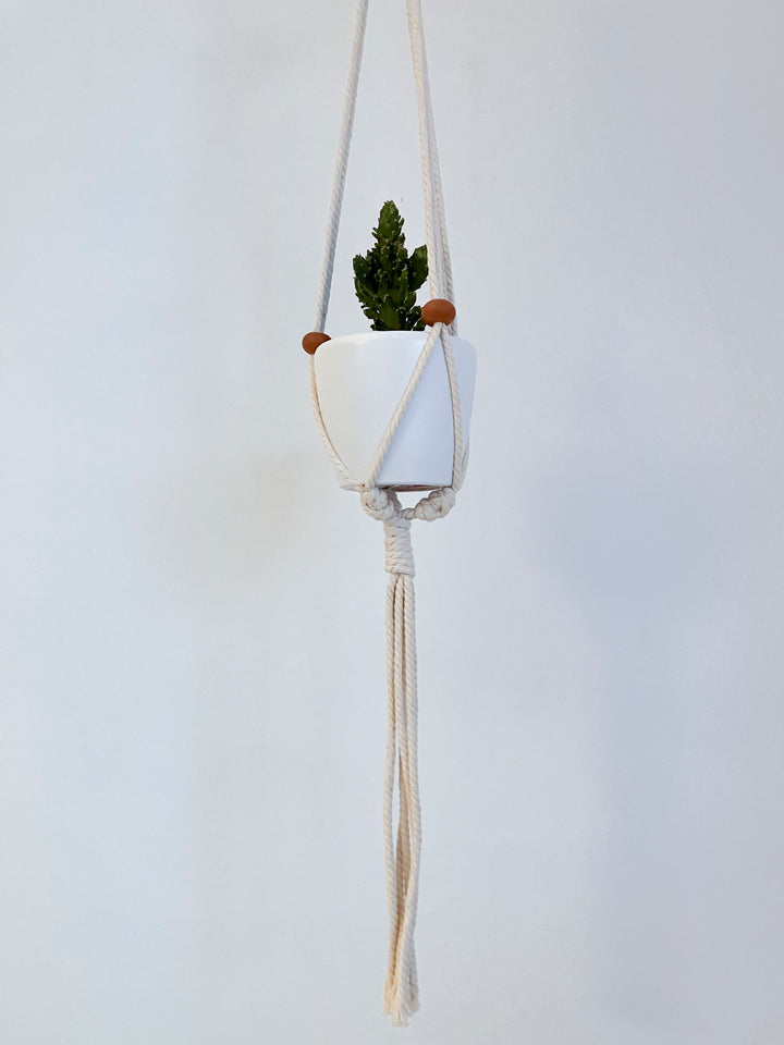 Mini-jardinière en macramé - Terracotta