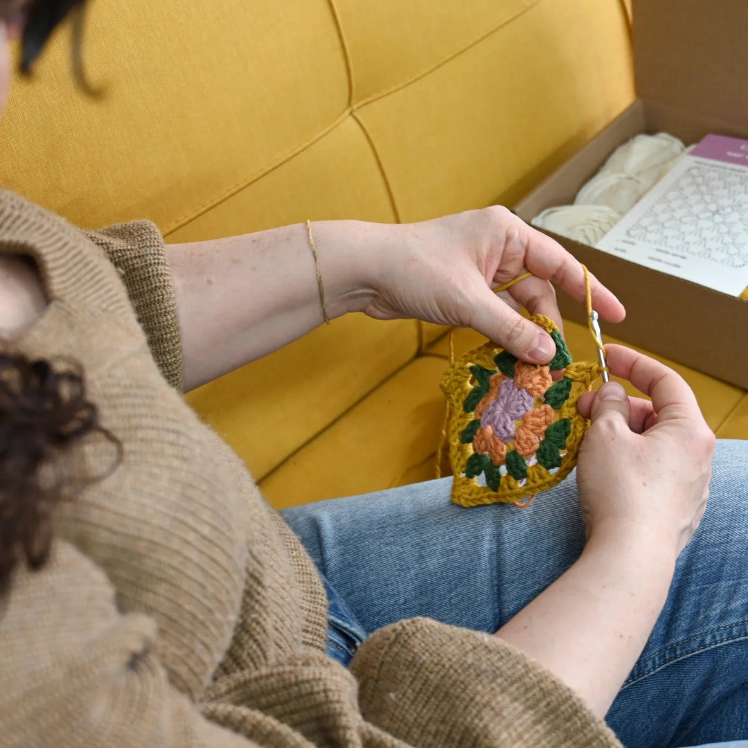 Coffret créatif - Macramé - Sac en crochet grand-mère
