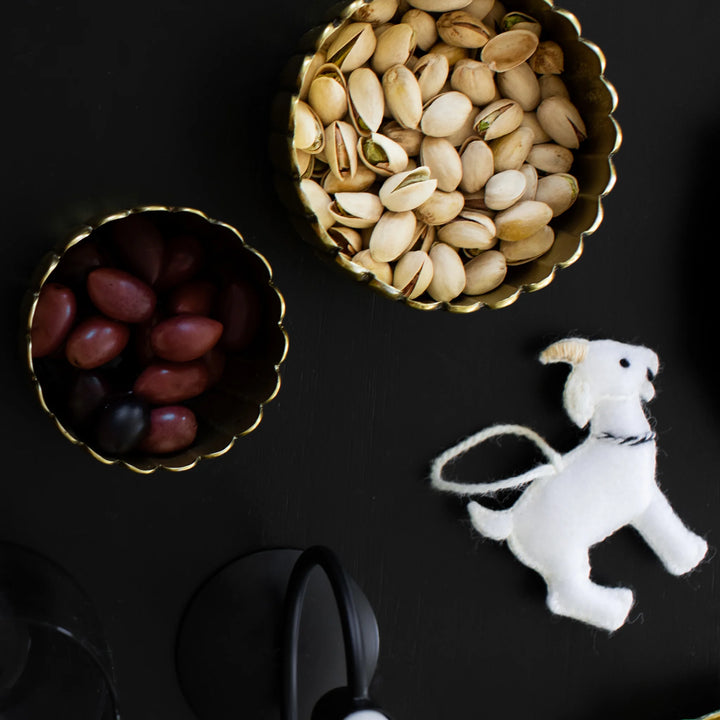 Ornement des fêtes en feutre de laine - Billy la chèvre