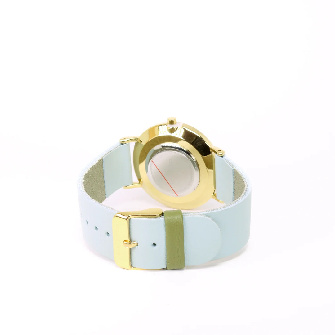 Montre -  Bleu pâle, terrazzo et or