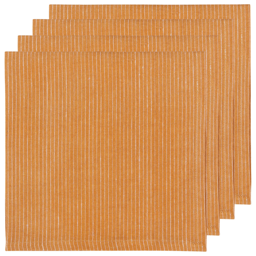 Linen Napkins (Set of 4) - Striped - Ochre