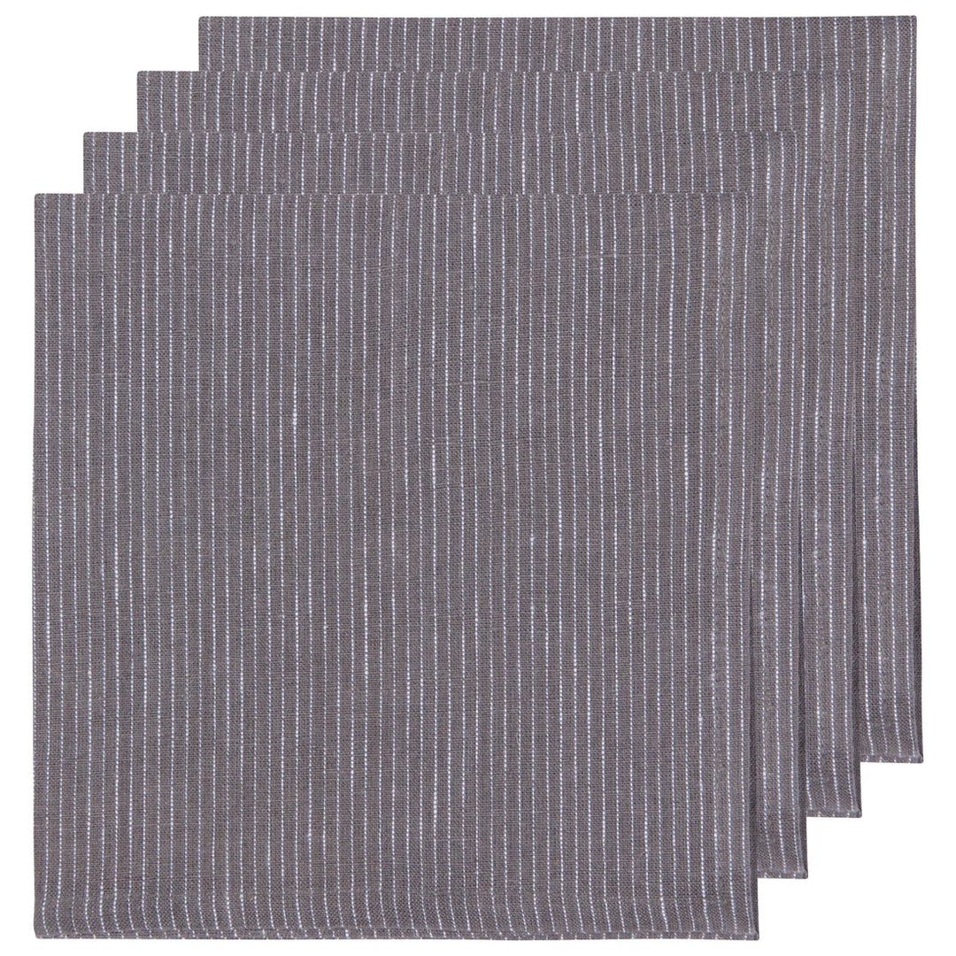 Linen Napkins (Set of 4) - Lined - Shadow