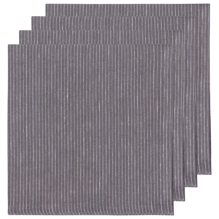 Linen Napkins (Set of 4) - Lined - Shadow