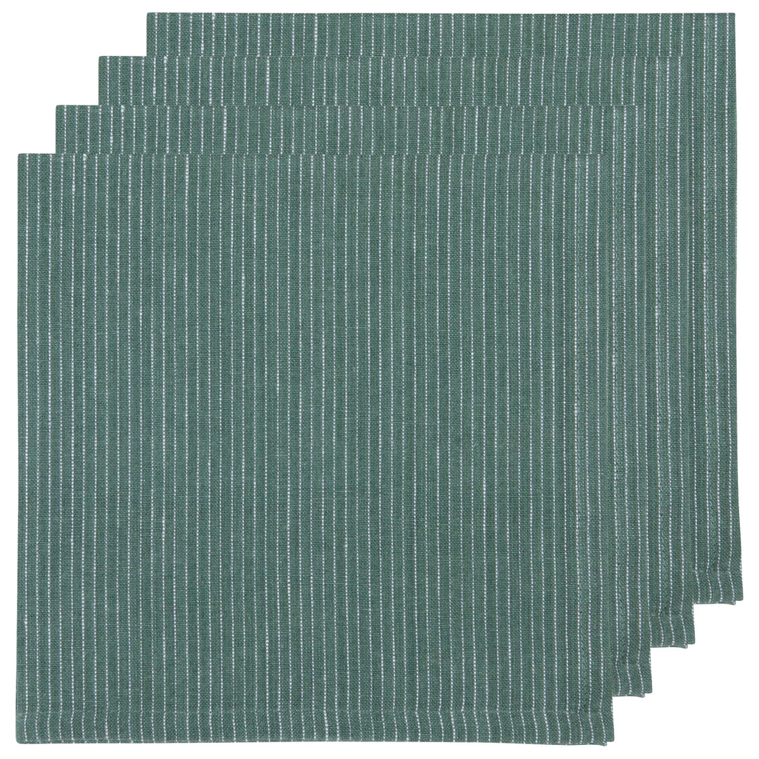 Linen Napkins (Set of 4) - Striped - Jade