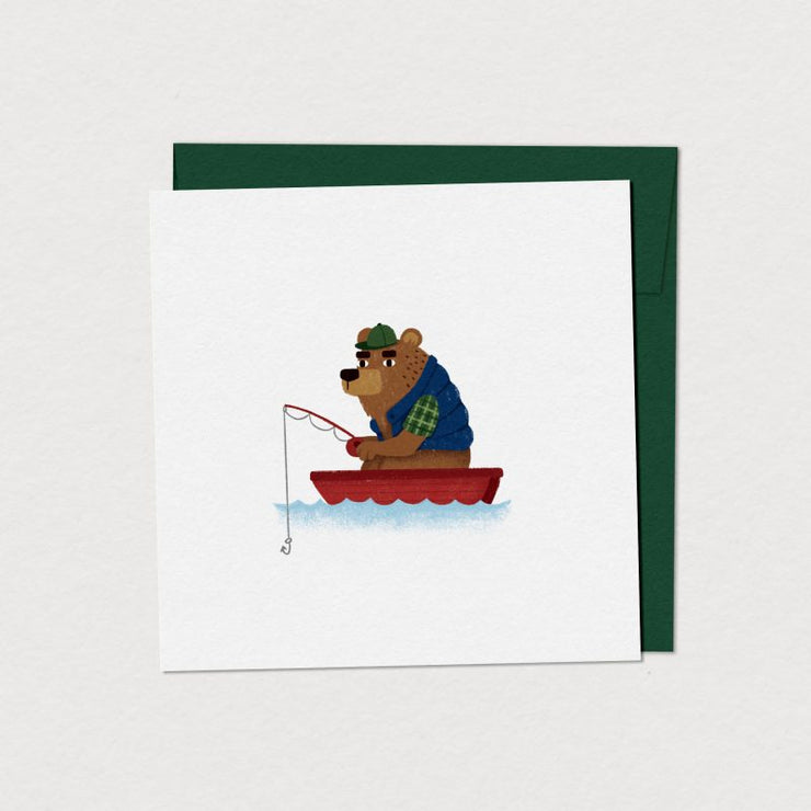 Greeting card - Fishing bear 