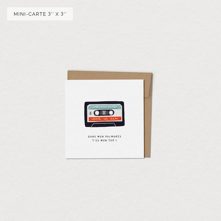 Carte de souhaits miniature - Cassette 60 tours