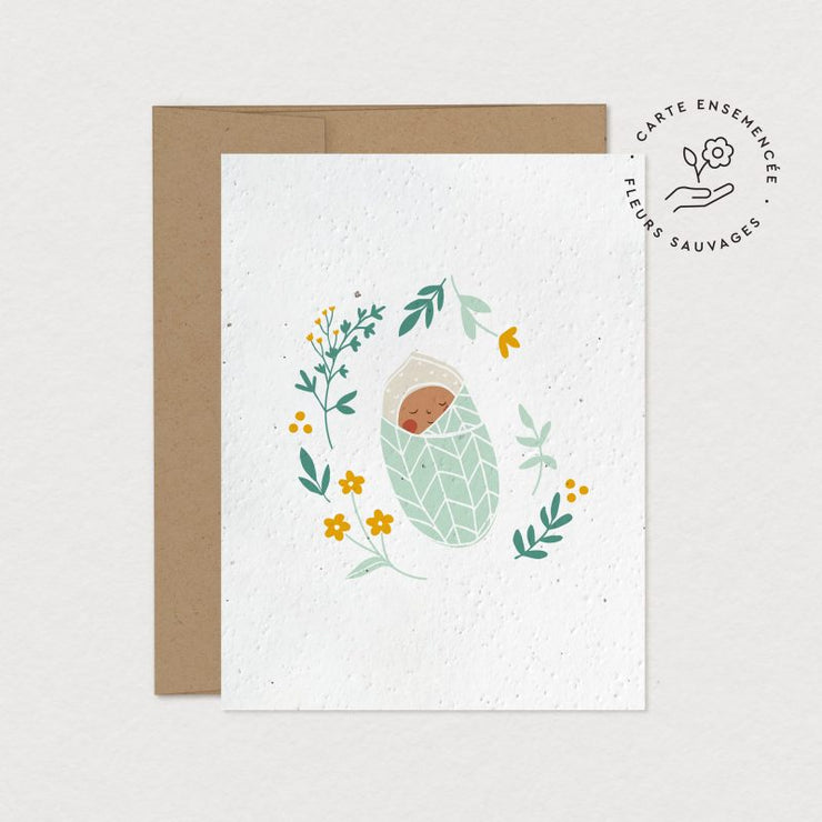 Seeded greeting card - Small cocoon