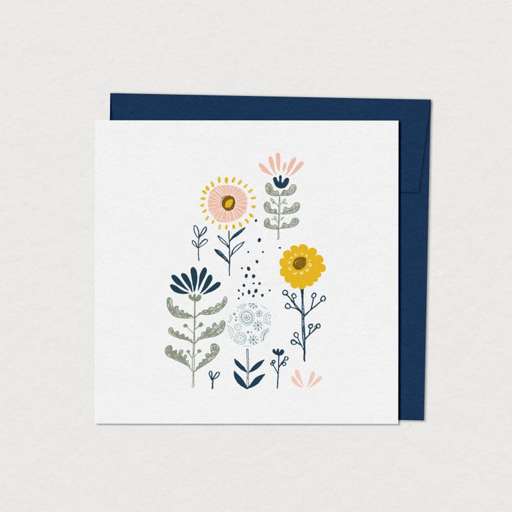 Greeting card - Naive flowers 