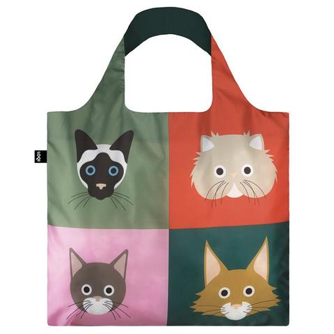 Reusable bag with snap fastener - Cats