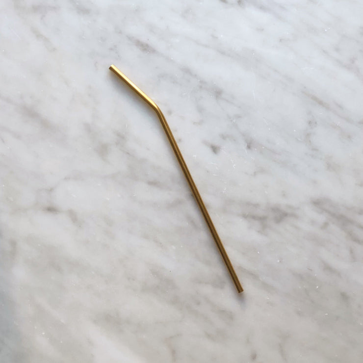9.5" Stainless Steel Straw - Gold