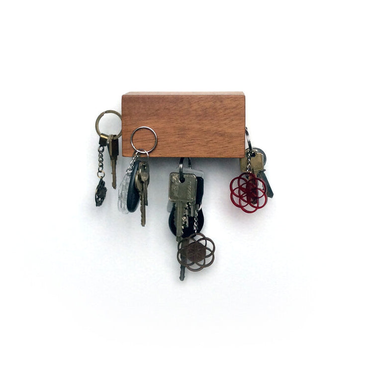 Wooden key holder - Rectangle - BLOK - Walnut