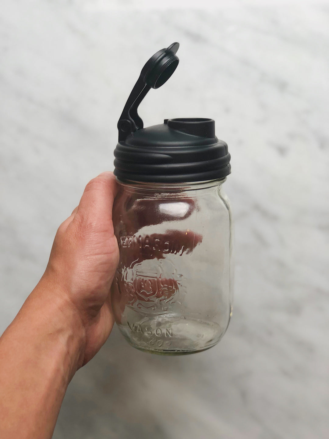 Regular Opening Pouring Lid for Mason Jar - Black