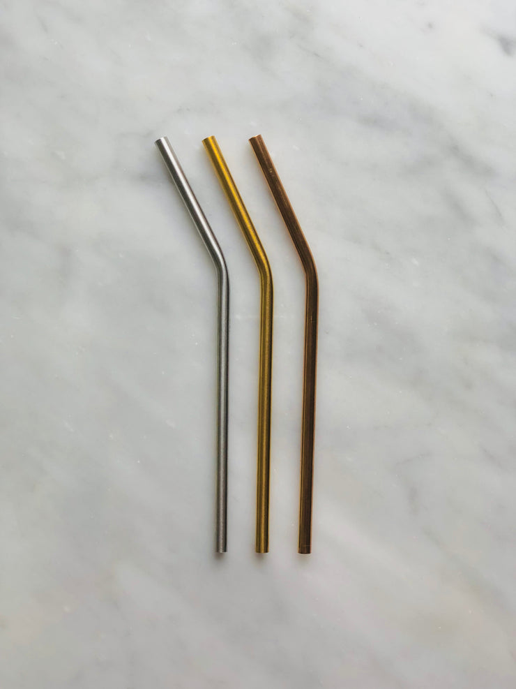 7" Stainless Steel Straw - Gold