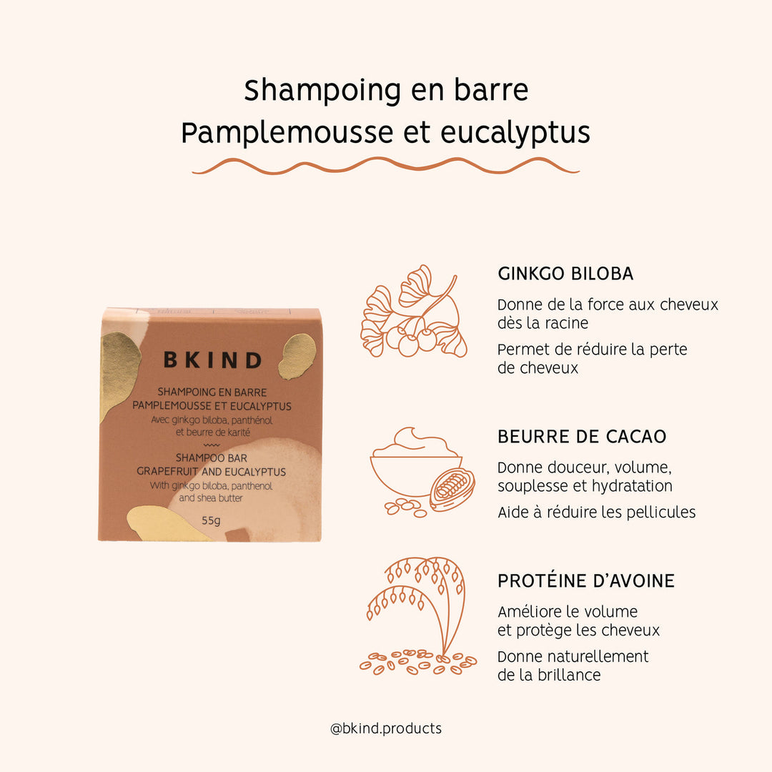 Shampoing en barre - Pamplemousse et Eucalyptus - En vrac