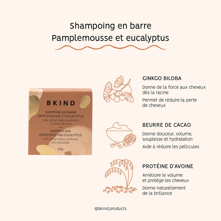 Shampoing en barre - Pamplemousse et Eucalyptus - En vrac
