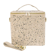 Linen and cotton lunch bag - Black spotted