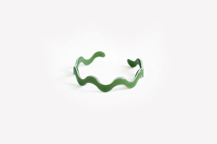 Recycled Resin Bracelet - Squiggle Moss