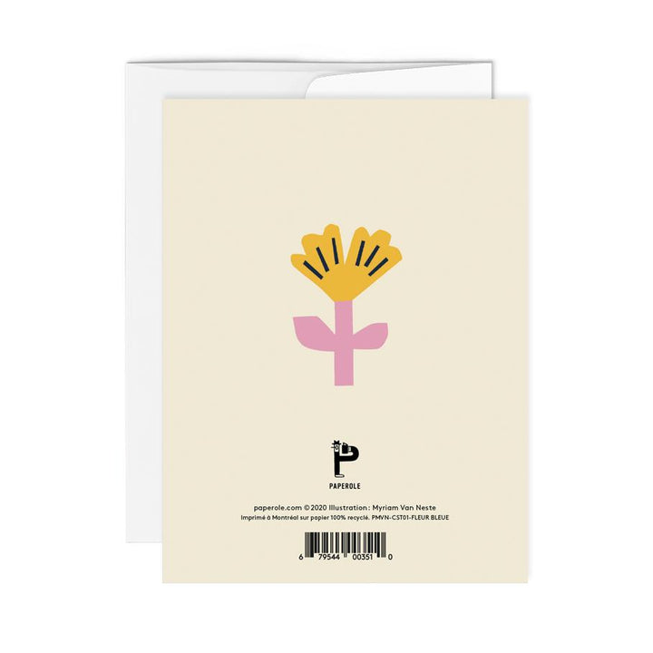 Carte de souhaits - Merci fleurs bleues