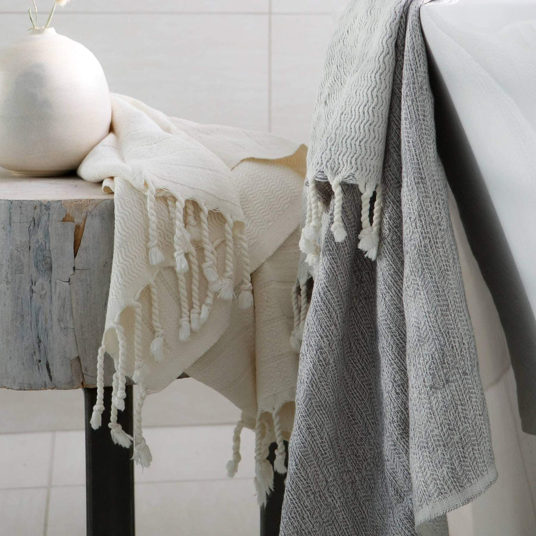 Serviette - Bambou et coton - Crème