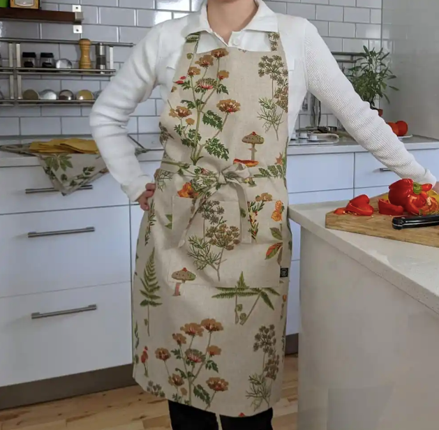 Kitchen apron - Herbarium patterns