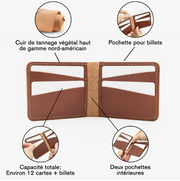 Horizontal leather wallet - Brown - Fab'