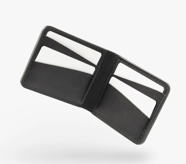 Horizontal leather wallet - Black - Fab'