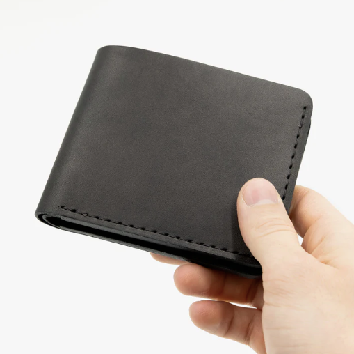 Horizontal leather wallet - Black - Fab'