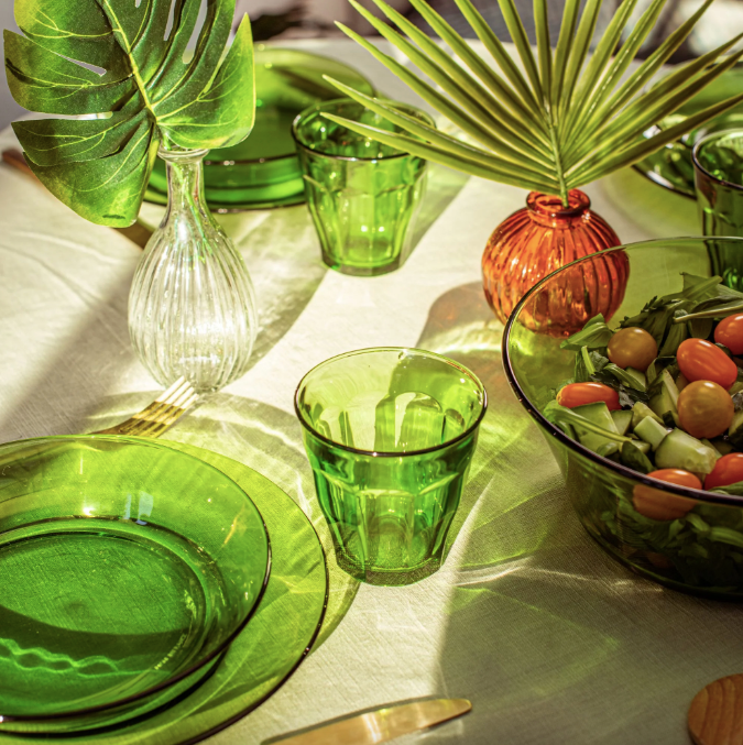 Picardie Glass - Jungle Green