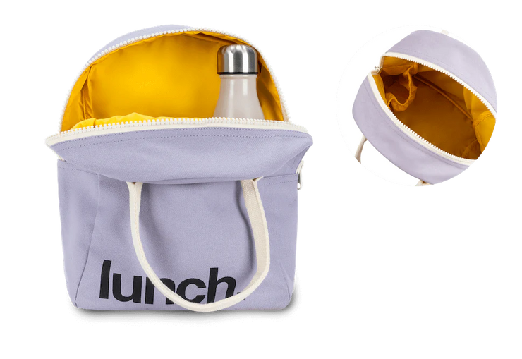 Sac à lunch en coton biologique - Lilas