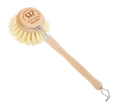Wooden dish brush with hook - Natural