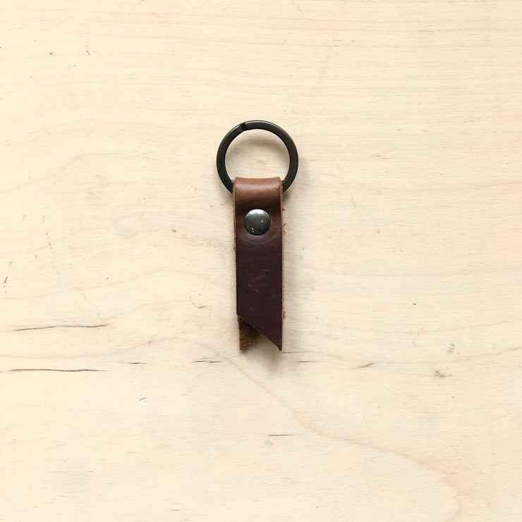 Recycled leather key ring - L'Uno - Brown