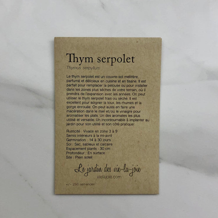 Semences - Thym Serpolet (+/- 250)