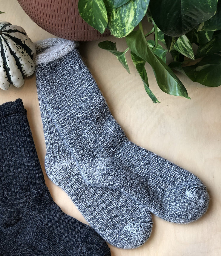 Thermal socks with alpaca wool pads - Gray