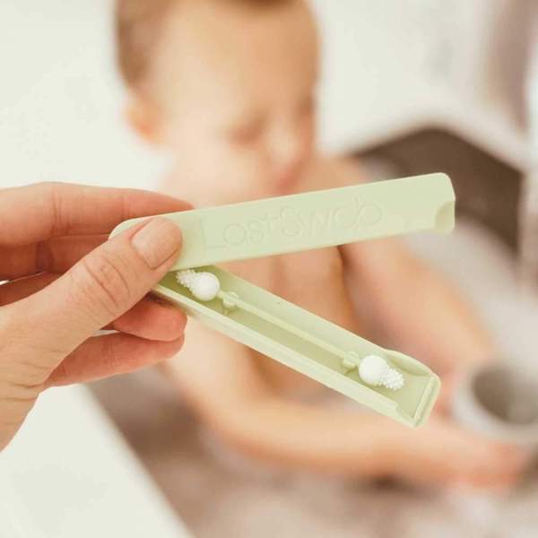 Coton-tige réutilisable - Oreilles pour bébé - Vert menthe