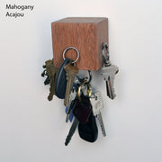 Magnetic wooden key holder - Square - KUBE - Mahogany