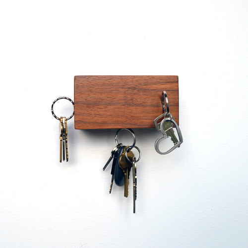Support a clé en bois - Rectangle - BLOK - Acajou