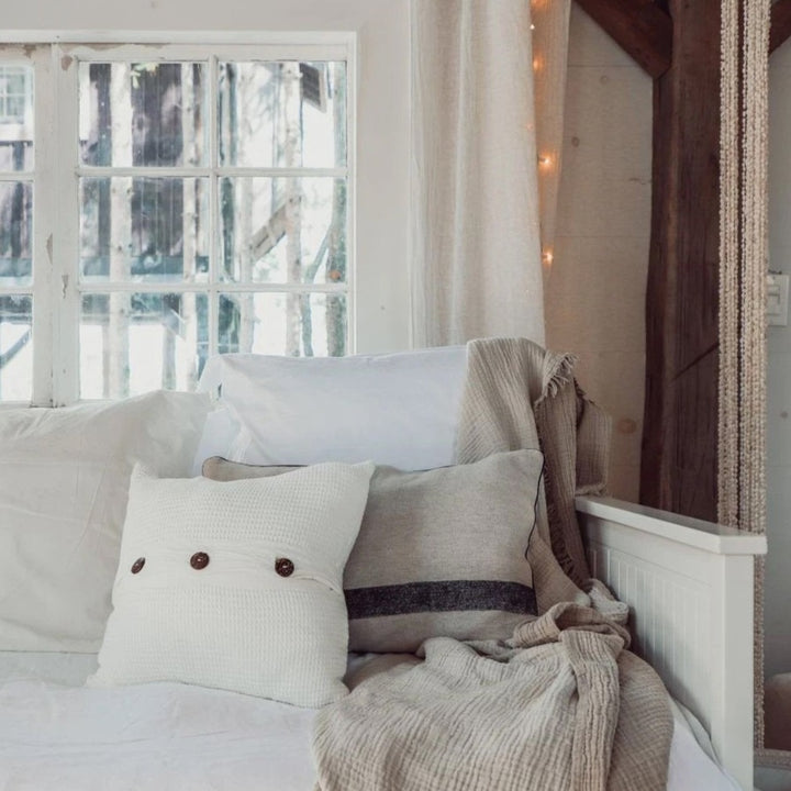 Coussin en bambou et coton gaufré - Lily
